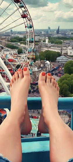 Feet on Ferris wheel